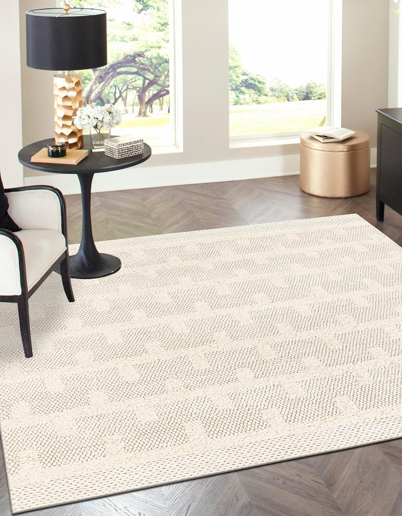 Lana Tasmanian Wool Collection Area Rug - Freycinet Square Ivory  lifestyle 13