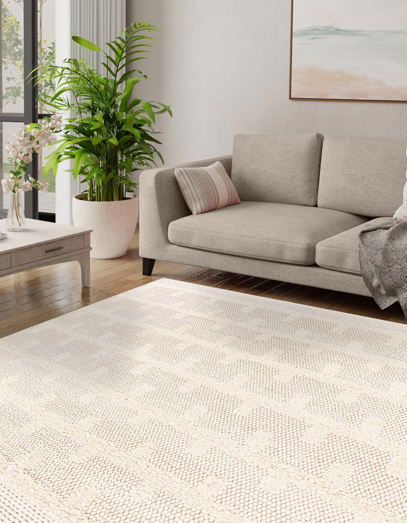 Lana Tasmanian Wool Collection Area Rug - Freycinet Square Ivory  lifestyle 25