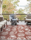 Seaside Haven Rugs Collection Area Rug -  Lighthouse (Rust Red and Ivory) Rectangle Rust Red and Ivory  lifestyle 5