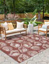 Seaside Haven Rugs Collection Area Rug -  Lighthouse (Rust Red and Ivory) Rectangle Rust Red and Ivory  lifestyle 9