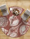 Seaside Haven Rugs Collection Area Rug -  Lighthouse (Rust Red and Ivory) Round Rust Red and Ivory  lifestyle 10