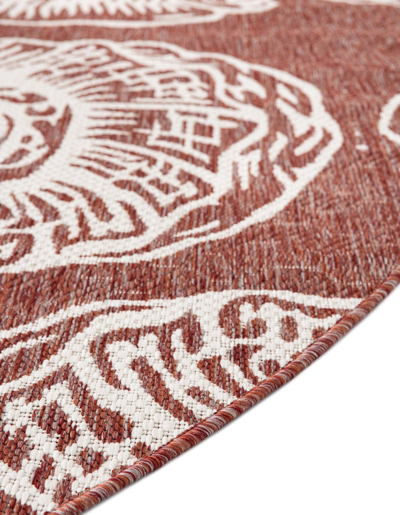 Seaside Haven Rugs Collection Area Rug -  Lighthouse (Rust Red and Ivory) Round Rust Red and Ivory  lifestyle 13