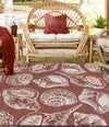 Seaside Haven Rugs Collection Area Rug -  Lighthouse (Rust Red and Ivory) Square Rust Red and Ivory  lifestyle 4