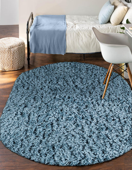 Eternal Plush Oasis Collection Area Rug -  Tranquility (Aegean Blue)