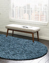 Eternal Plush Oasis Collection Area Rug -  Tranquility (Aegean Blue) Oval Aegean Blue  lifestyle 28