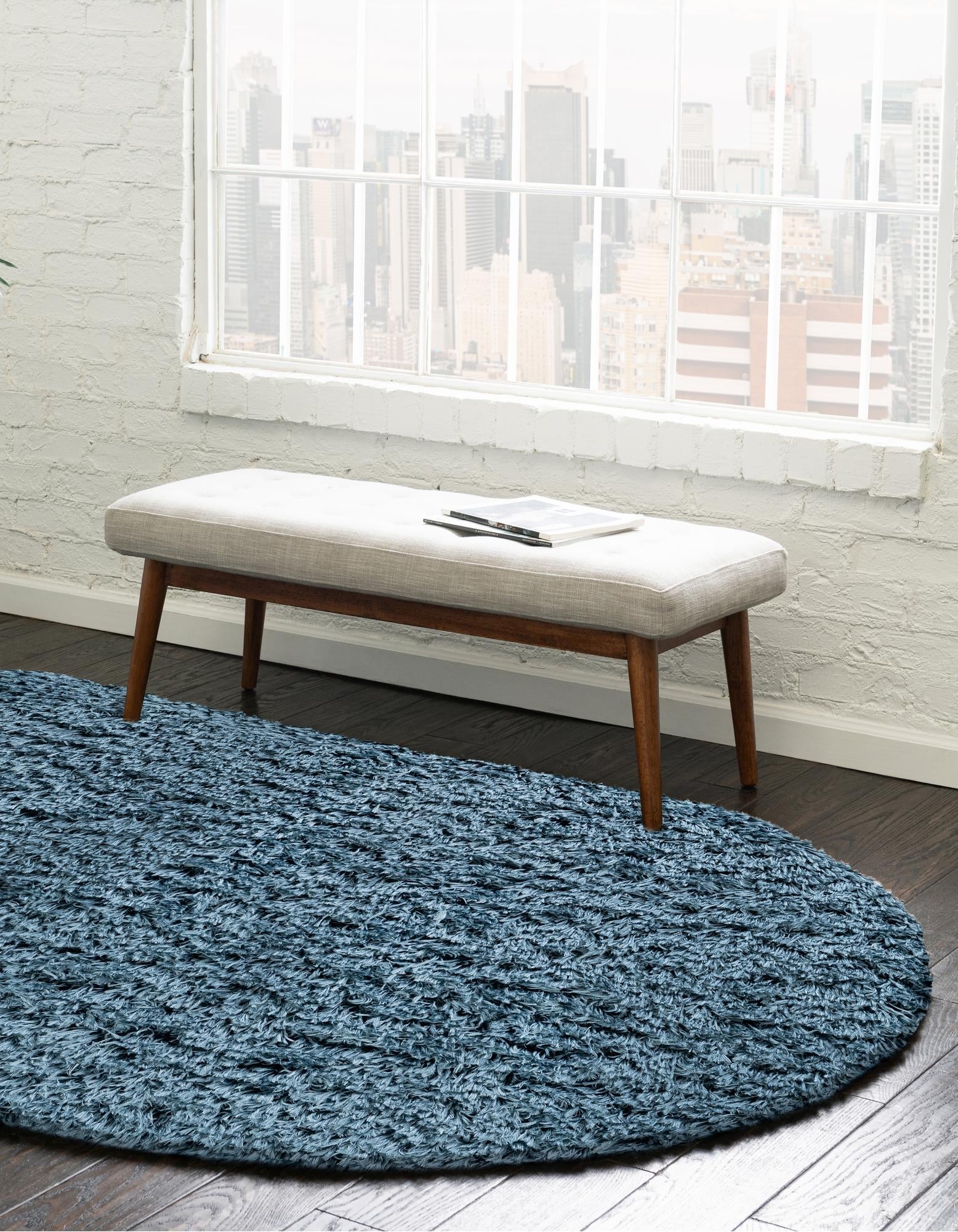 Eternal Plush Oasis Collection Area Rug -  Tranquility (Aegean Blue)