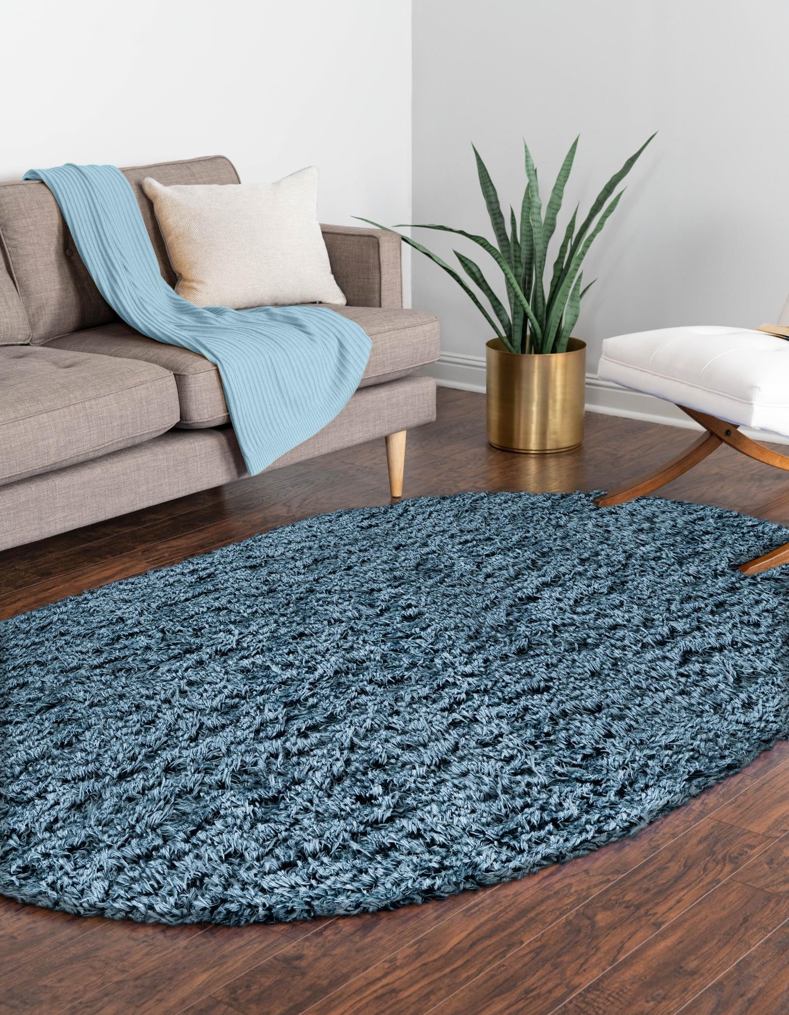 Eternal Plush Oasis Collection Area Rug -  Tranquility (Aegean Blue)