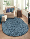 Eternal Plush Oasis Collection Area Rug -  Tranquility (Aegean Blue) Oval Aegean Blue  lifestyle 34