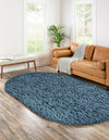 Eternal Plush Oasis Collection Area Rug -  Tranquility (Aegean Blue) Oval Aegean Blue  lifestyle 36