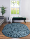 Eternal Plush Oasis Collection Area Rug -  Tranquility (Aegean Blue) Oval Aegean Blue  lifestyle 38