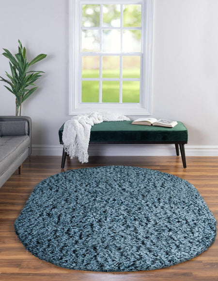 Eternal Plush Oasis Collection Area Rug -  Tranquility (Aegean Blue)