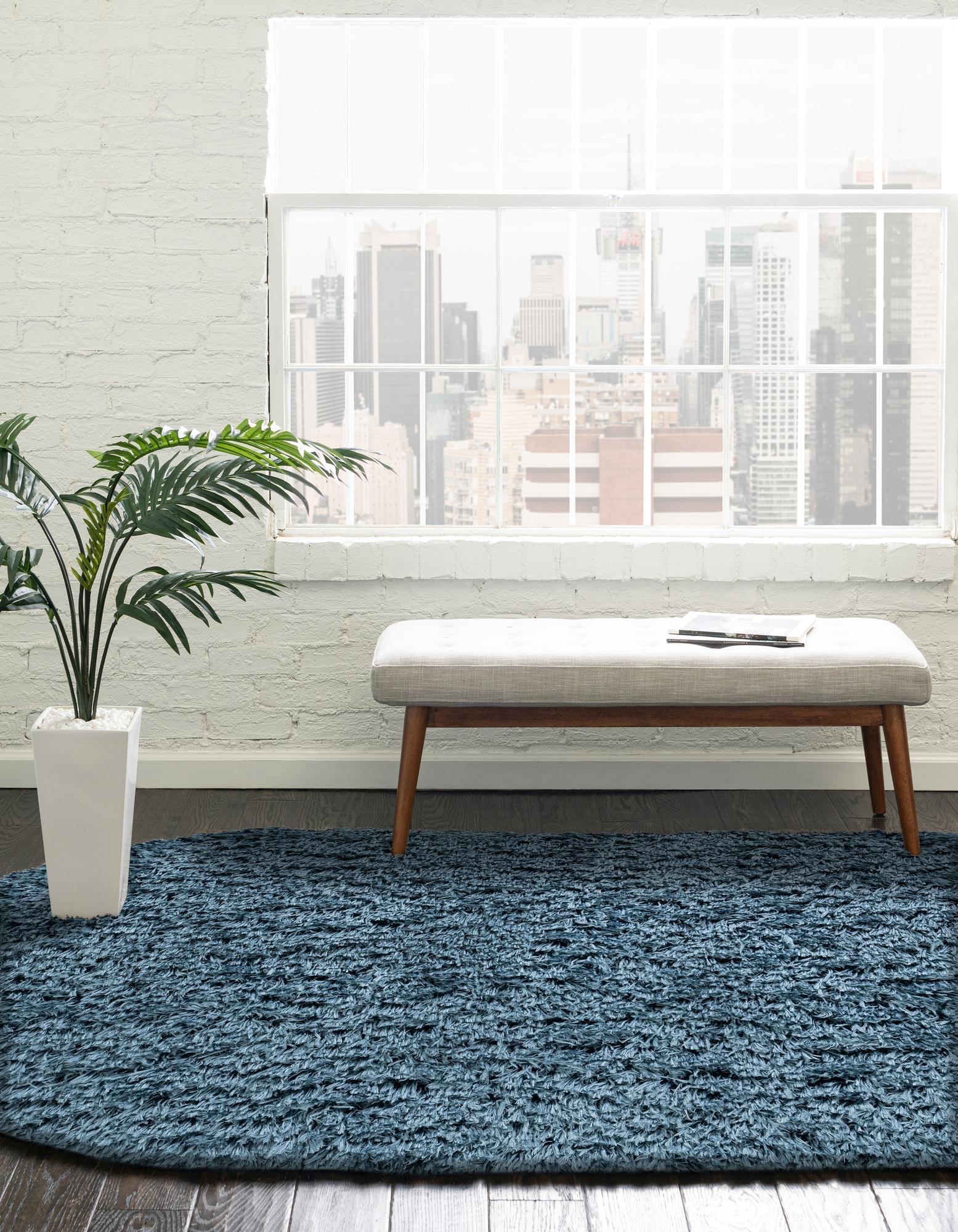 Eternal Plush Oasis Collection Area Rug -  Tranquility (Aegean Blue)