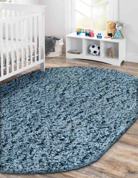 Eternal Plush Oasis Collection Area Rug -  Tranquility (Aegean Blue)