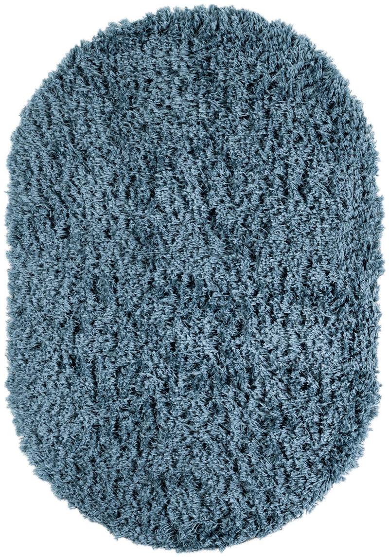 Eternal Plush Oasis Collection Area Rug -  Tranquility (Aegean Blue) Oval Aegean Blue  lifestyle 20