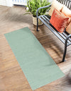 Jill Zarin Malibu Sands Outdoor Collection Area Rug - Pebble (Palm Green) Runner Palm Green  lifestyle 8