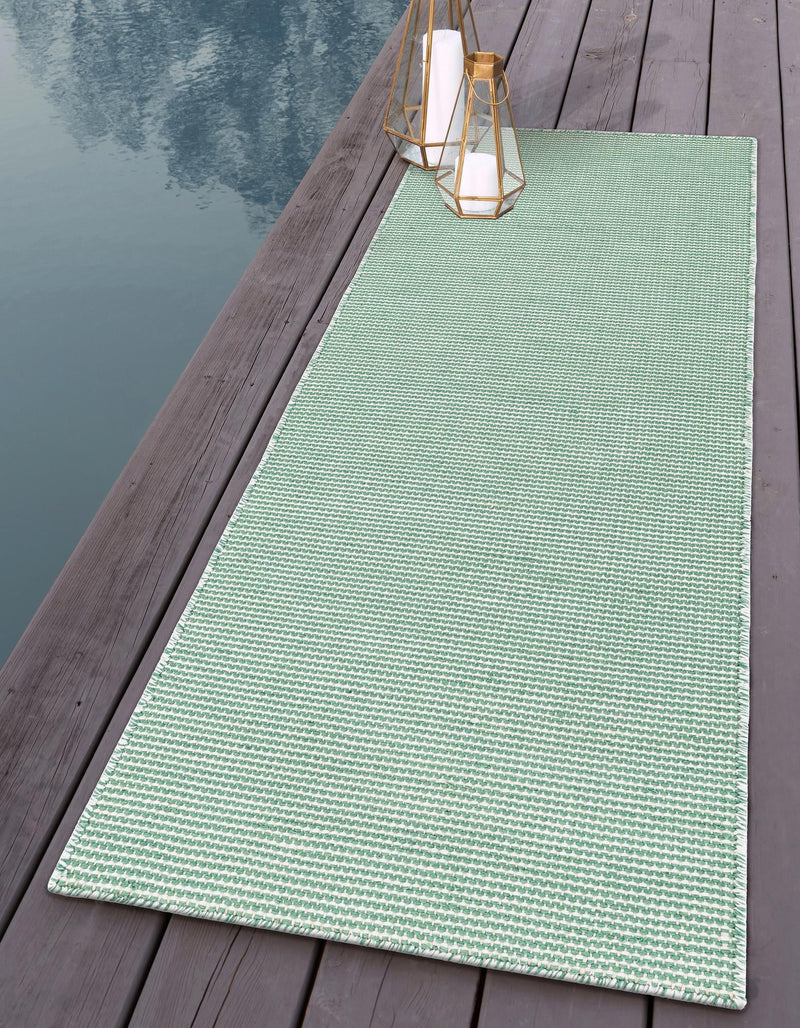 Jill Zarin Malibu Sands Outdoor Collection Area Rug - Pebble (Palm Green) Runner Palm Green  lifestyle 10