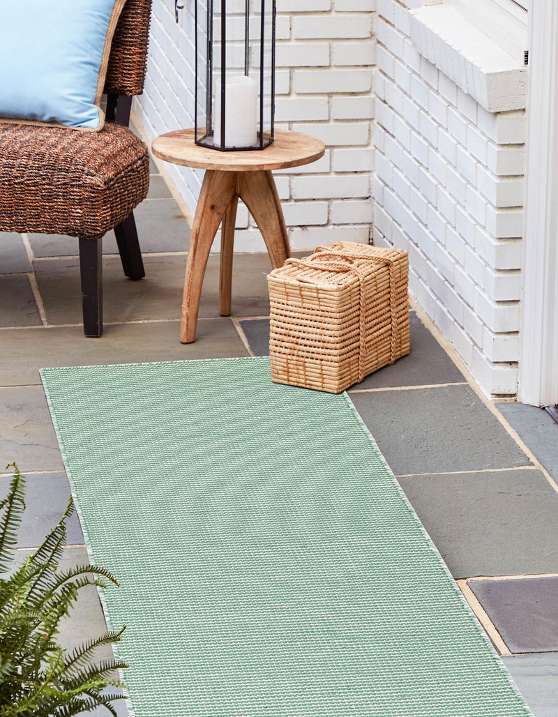 Jill Zarin Malibu Sands Outdoor Collection Area Rug - Pebble (Palm Green) Runner Palm Green  lifestyle 12