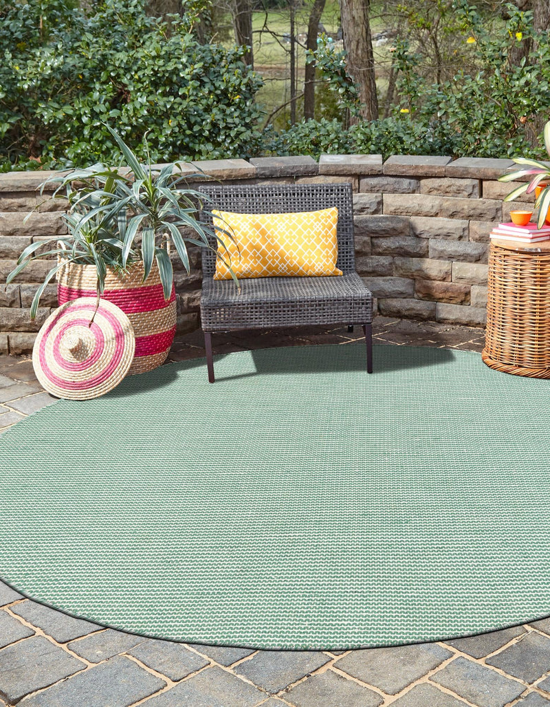 Jill Zarin Malibu Sands Outdoor Collection Area Rug - Pebble (Palm Green) Round Palm Green  lifestyle 19