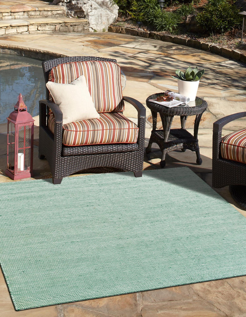 Jill Zarin Malibu Sands Outdoor Collection Area Rug - Pebble (Palm Green) Square Palm Green  lifestyle 9