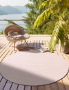 Jill Zarin Malibu Sands Outdoor Collection Area Rug - Pebble (Pink Roses) Round Pink Roses  lifestyle 19