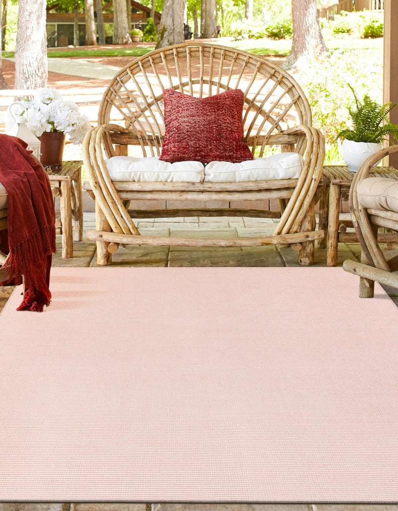 Jill Zarin Malibu Sands Outdoor Collection Area Rug - Pebble (Pink Roses) Square Pink Roses  lifestyle 13