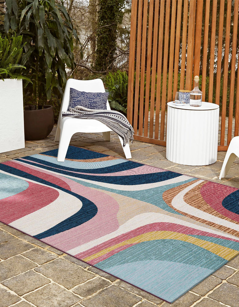 Urban Terrace Collection Area Rug - Venice Rectangle Multi  lifestyle 5