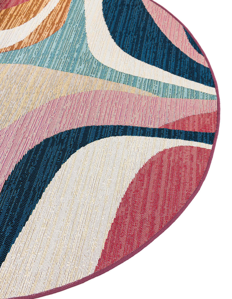 Urban Terrace Collection Area Rug - Venice Round Multi  lifestyle 45