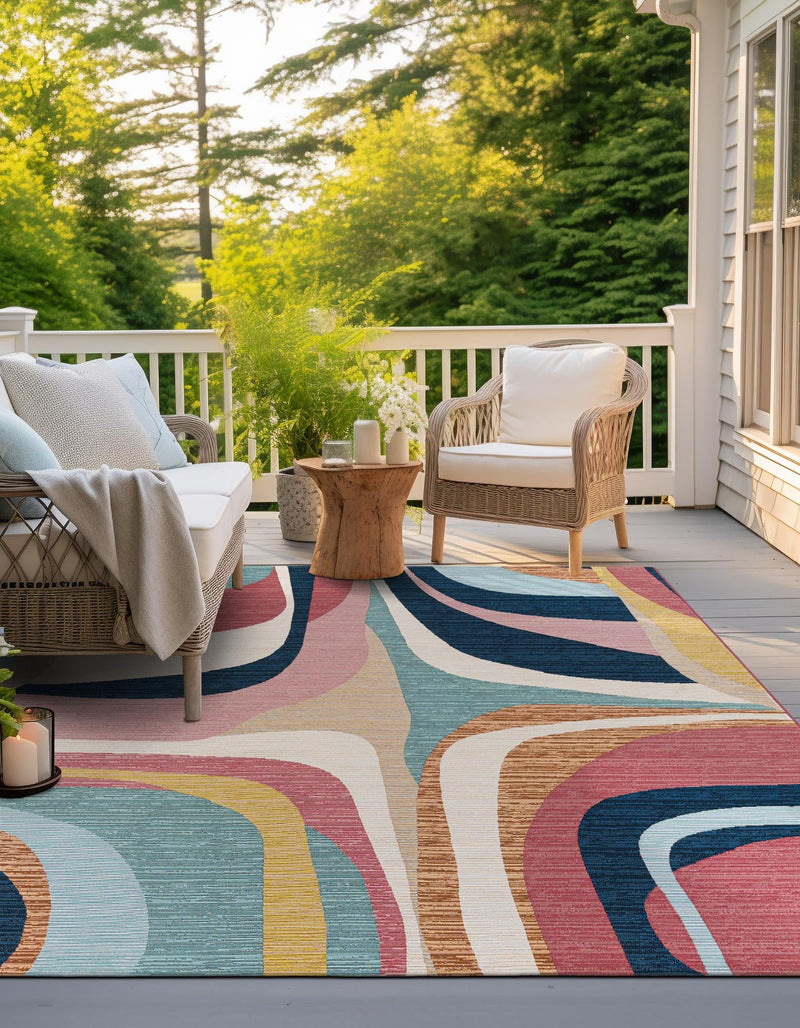 Urban Terrace Collection Area Rug - Venice Square Multi  lifestyle 14