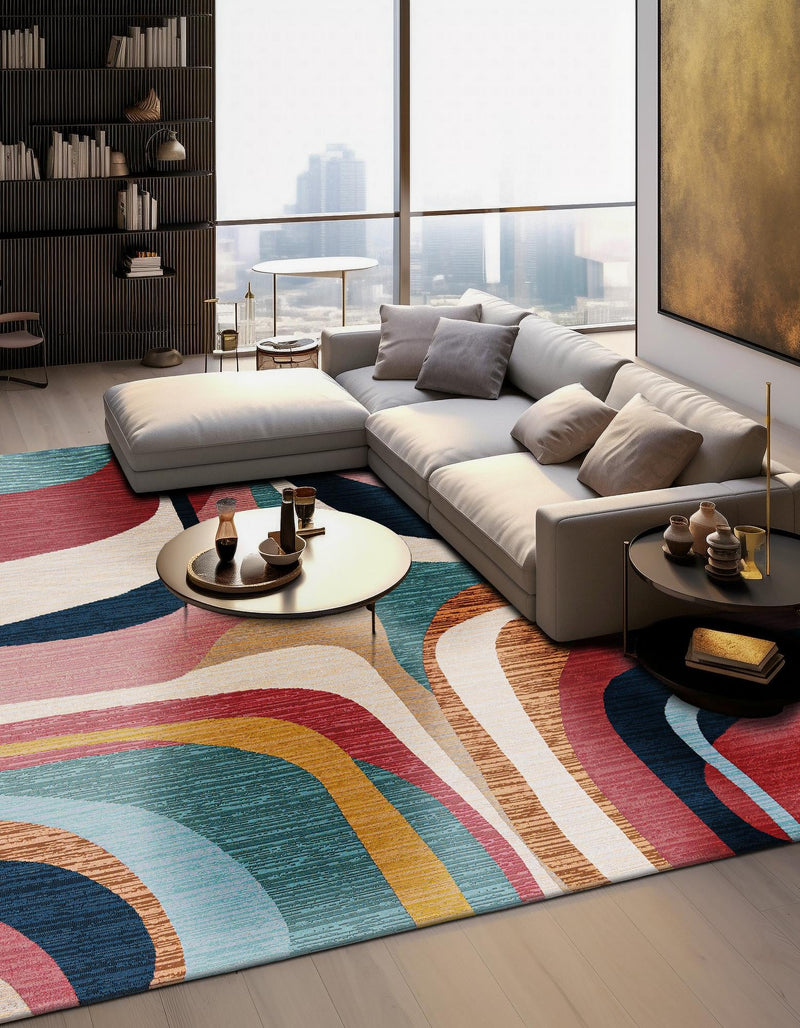 Urban Terrace Collection Area Rug - Venice Square Multi  lifestyle 23