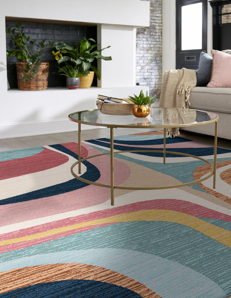 Urban Terrace Collection Area Rug - Venice Square Multi  lifestyle 35