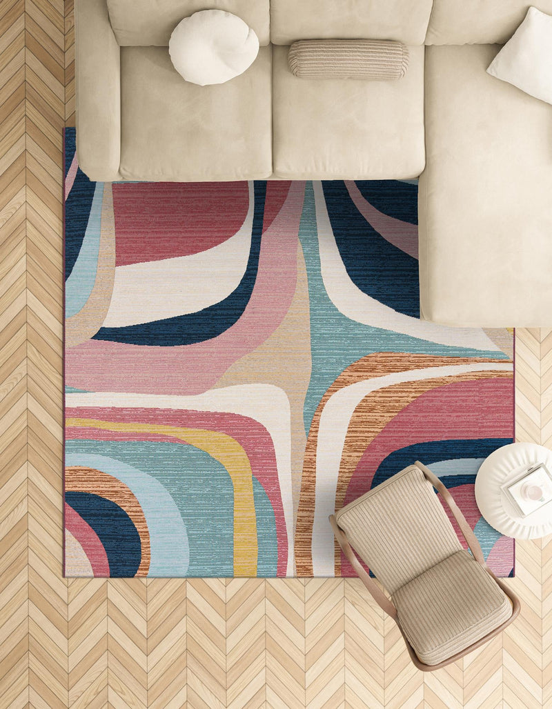 Urban Terrace Collection Area Rug - Venice Square Multi  lifestyle 41