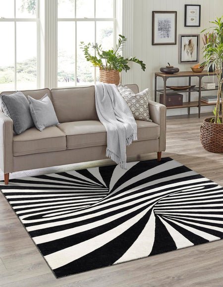 Cyclone Wool Collection Area Rug -  Maelstrom