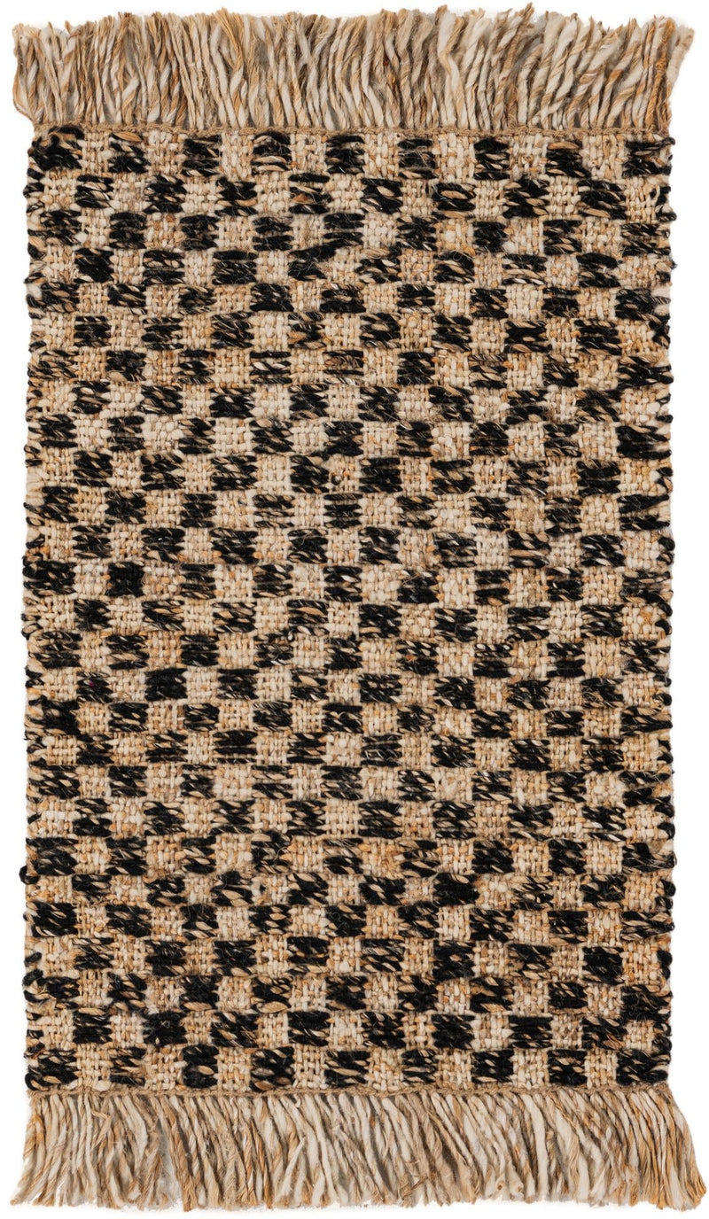 Plaid Savannah Collection Area Rug - Charleston Rectangle Black and Natural Main