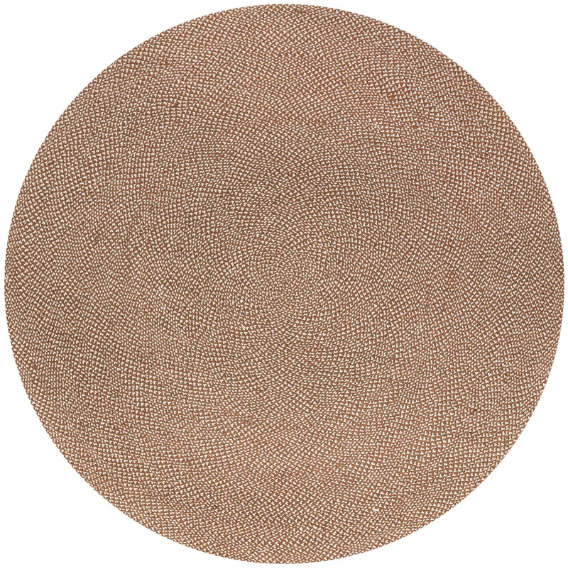 Highland Woven Jute Collection Area Rug - Glenmore (Light Brown) Round Light Brown  lifestyle 14