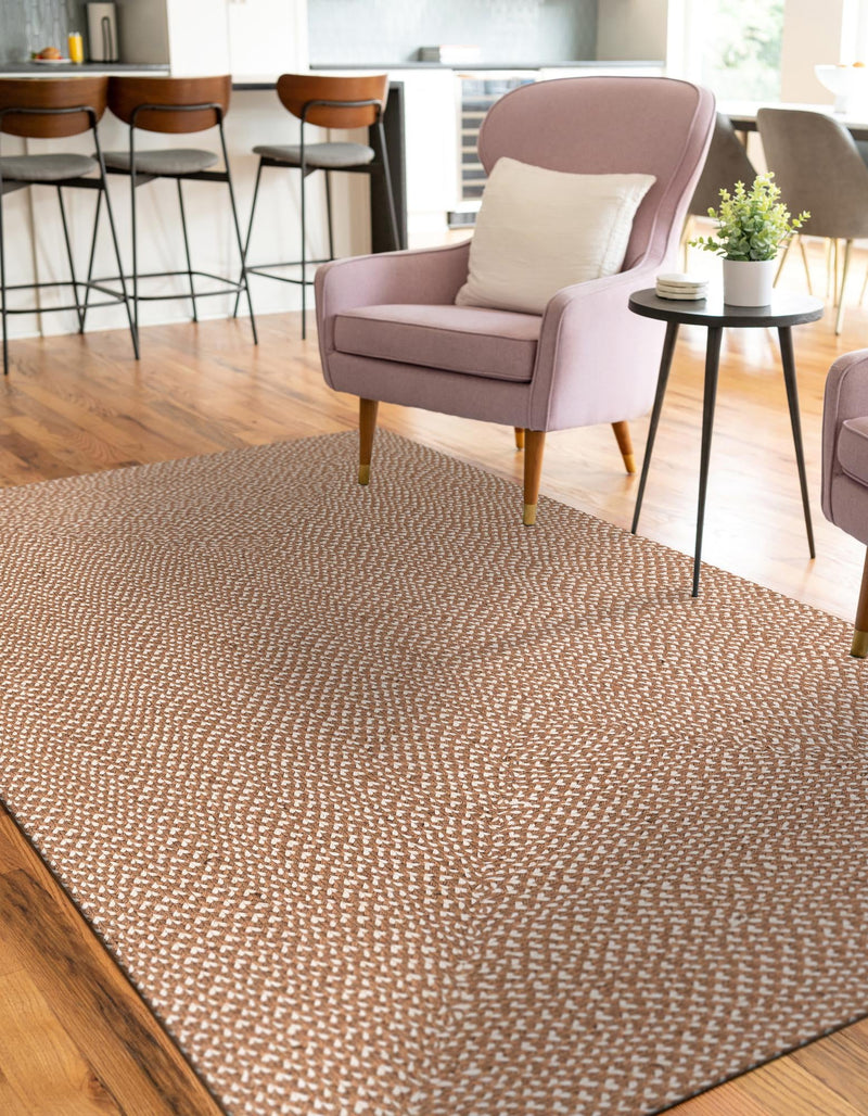 Highland Woven Jute Collection Area Rug - Glenmore (Light Brown) Rectangle Light Brown  lifestyle 2