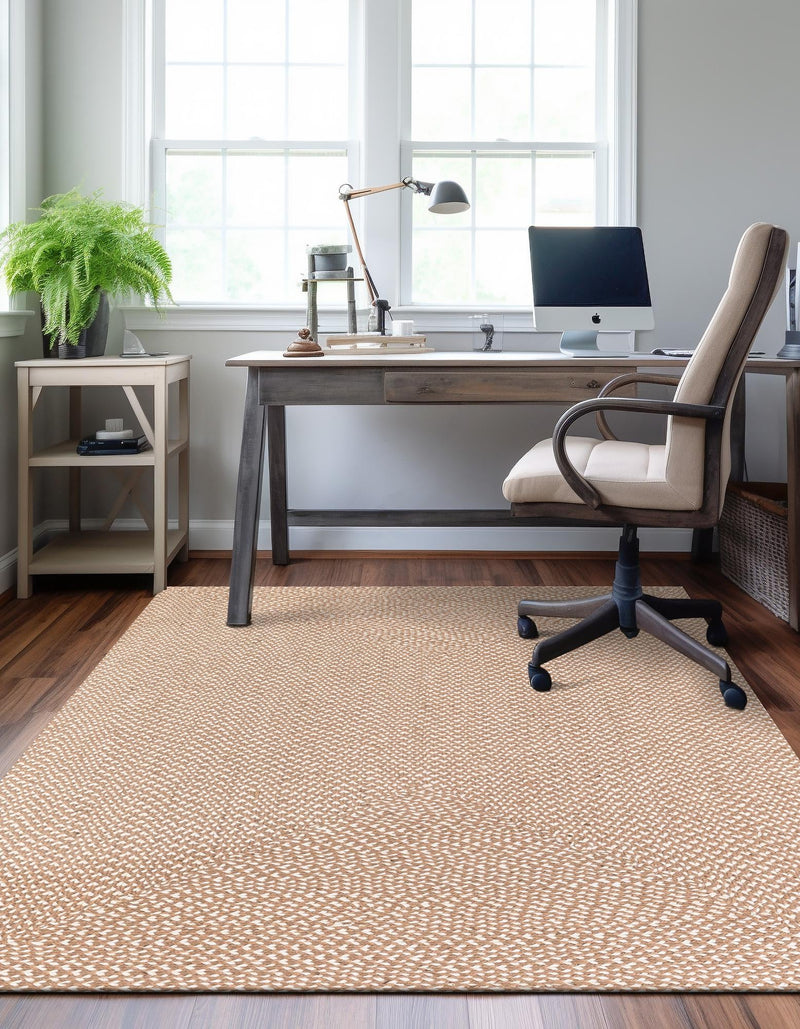 Highland Woven Jute Collection Area Rug - Glenmore (Light Brown) Rectangle Light Brown  lifestyle 4