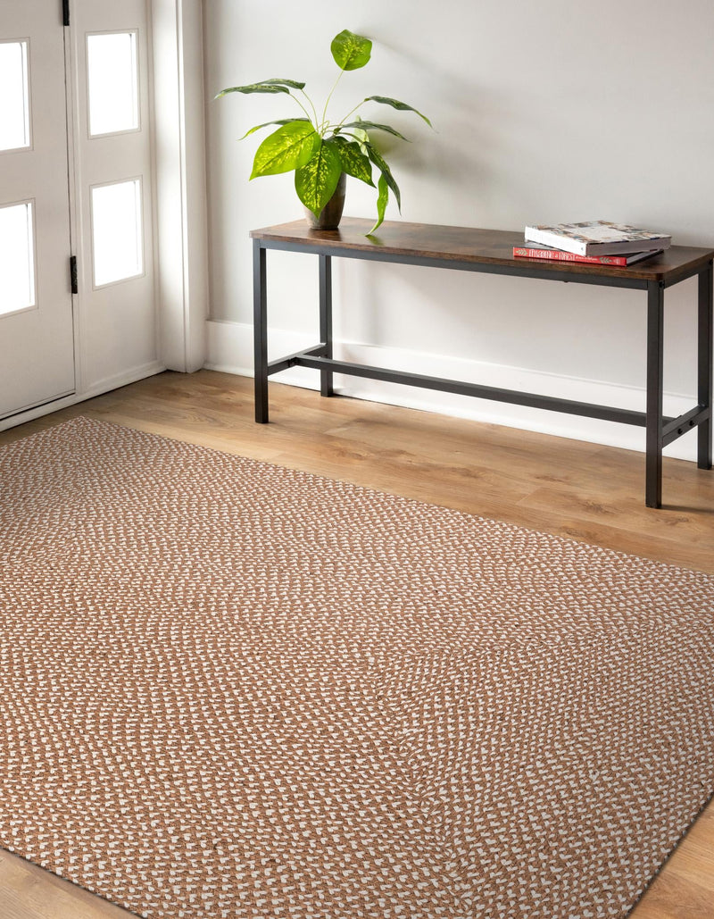 Highland Woven Jute Collection Area Rug - Glenmore (Light Brown) Rectangle Light Brown  lifestyle 5