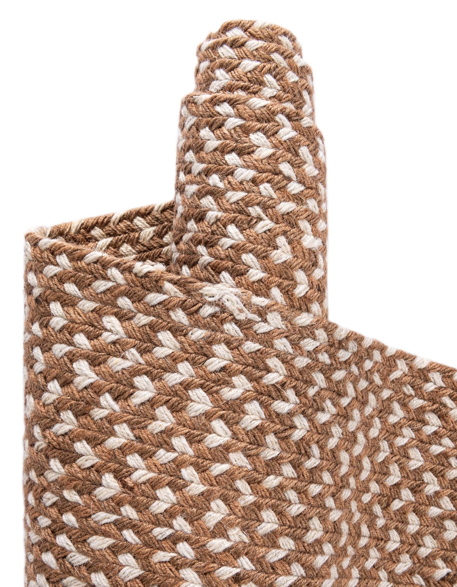 Highland Woven Jute Collection Area Rug - Glenmore (Light Brown)