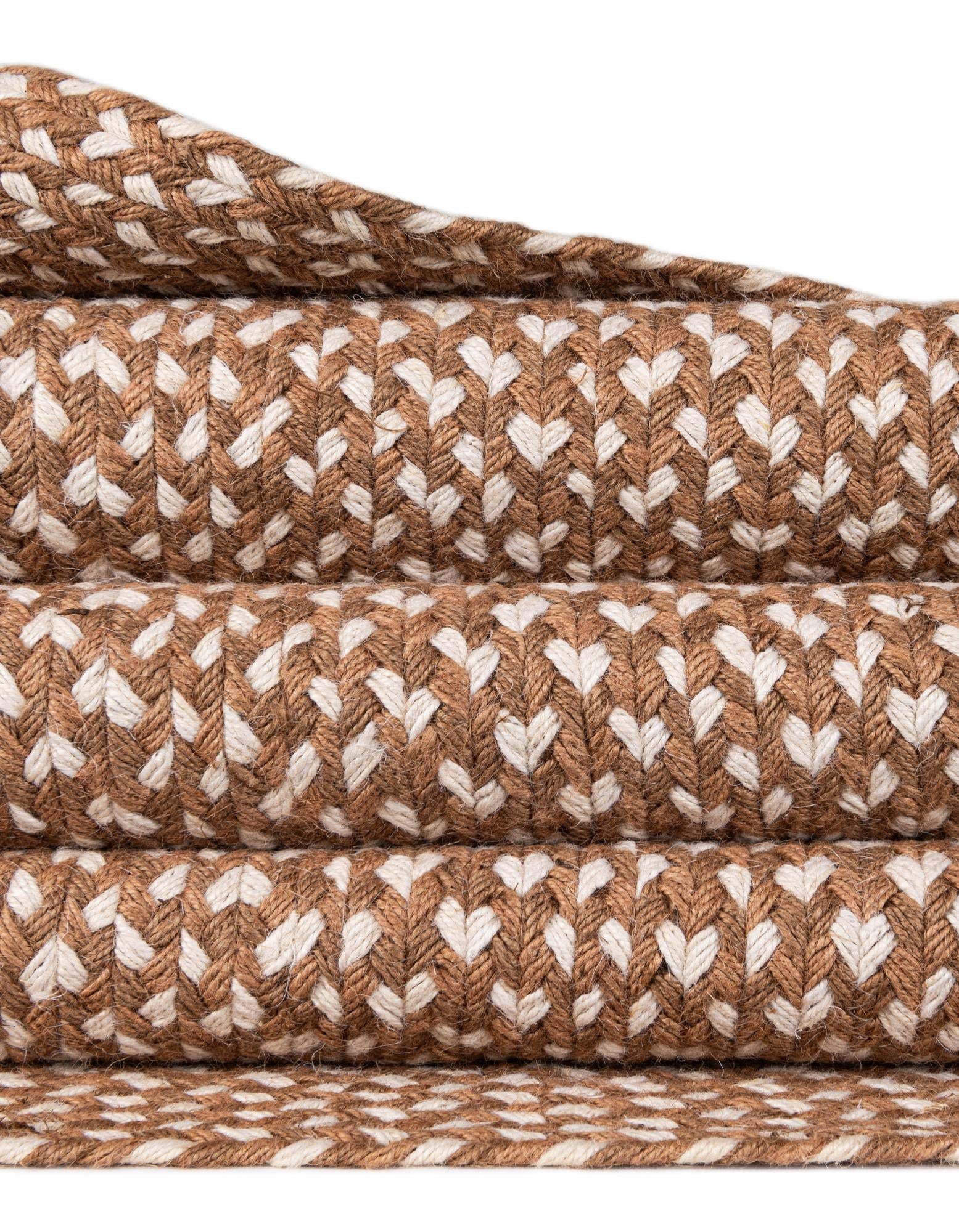 Highland Woven Jute Collection Area Rug - Glenmore (Light Brown)