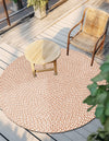 Highland Woven Jute Collection Area Rug - Glenmore (Light Brown) Round Light Brown  lifestyle 14