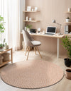 Highland Woven Jute Collection Area Rug - Glenmore (Light Brown) Round Light Brown  lifestyle 13