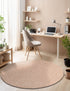 Highland Woven Jute Collection Area Rug - Glenmore (Light Brown)