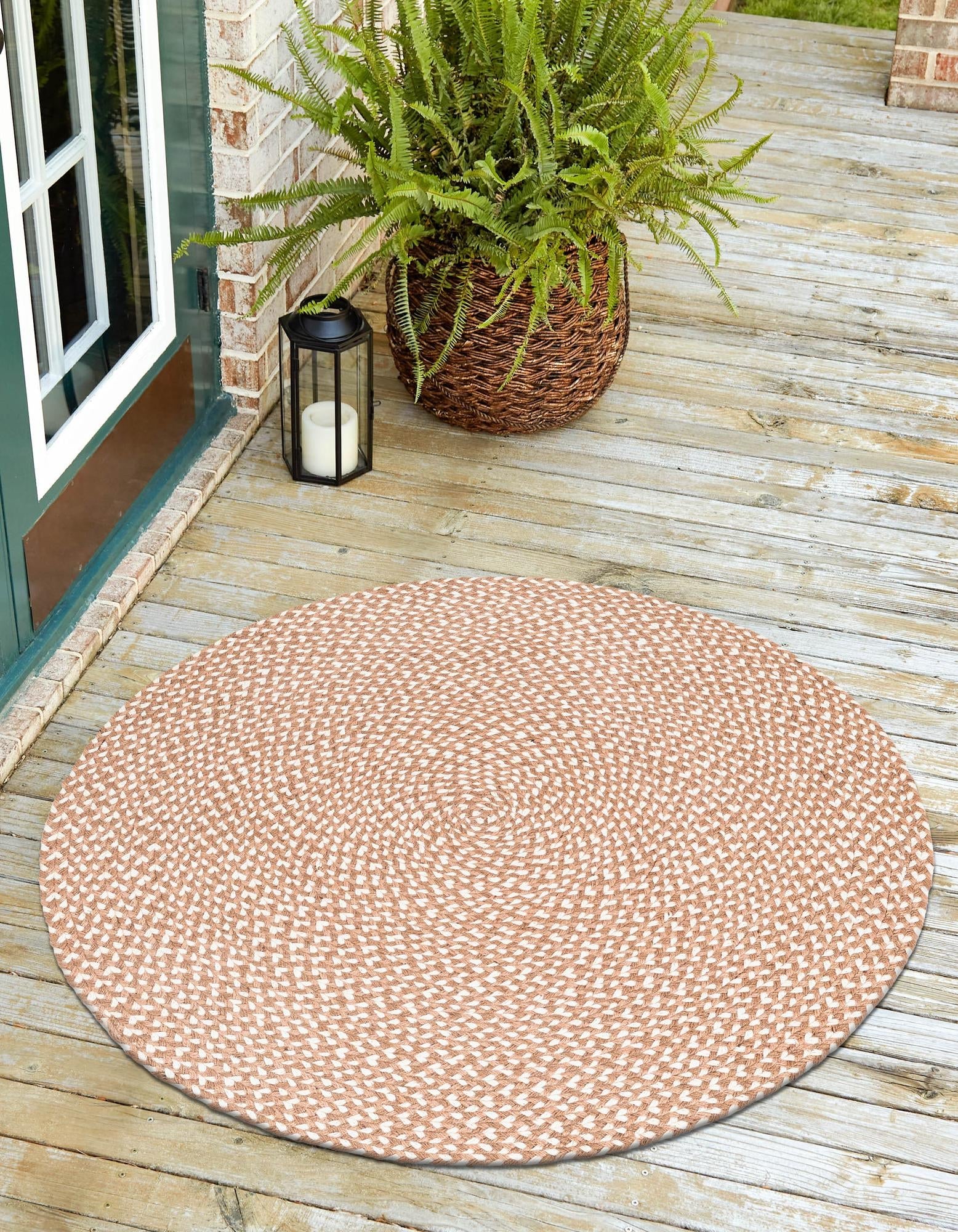 Highland Woven Jute Collection Area Rug - Glenmore (Light Brown)