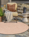 Highland Woven Jute Collection Area Rug - Glenmore (Light Brown) Round Light Brown  lifestyle 18