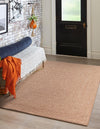 Highland Woven Jute Collection Area Rug - Glenmore (Light Brown) Square Light Brown  lifestyle 31