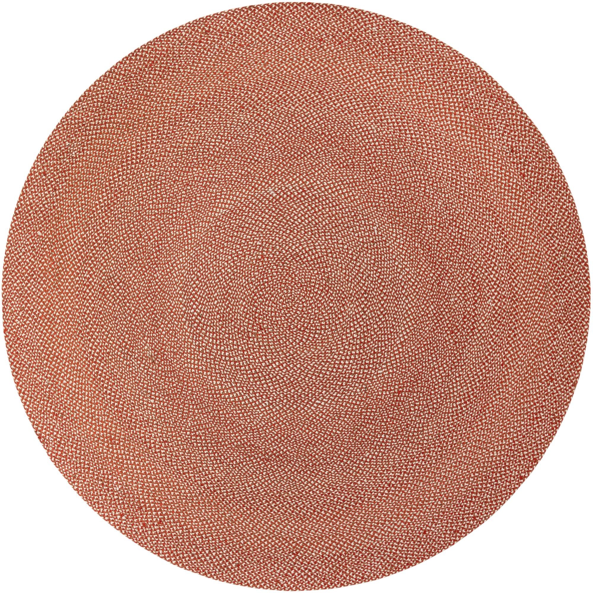 Highland Woven Jute Collection Area Rug - Glenmore (Rust Red)