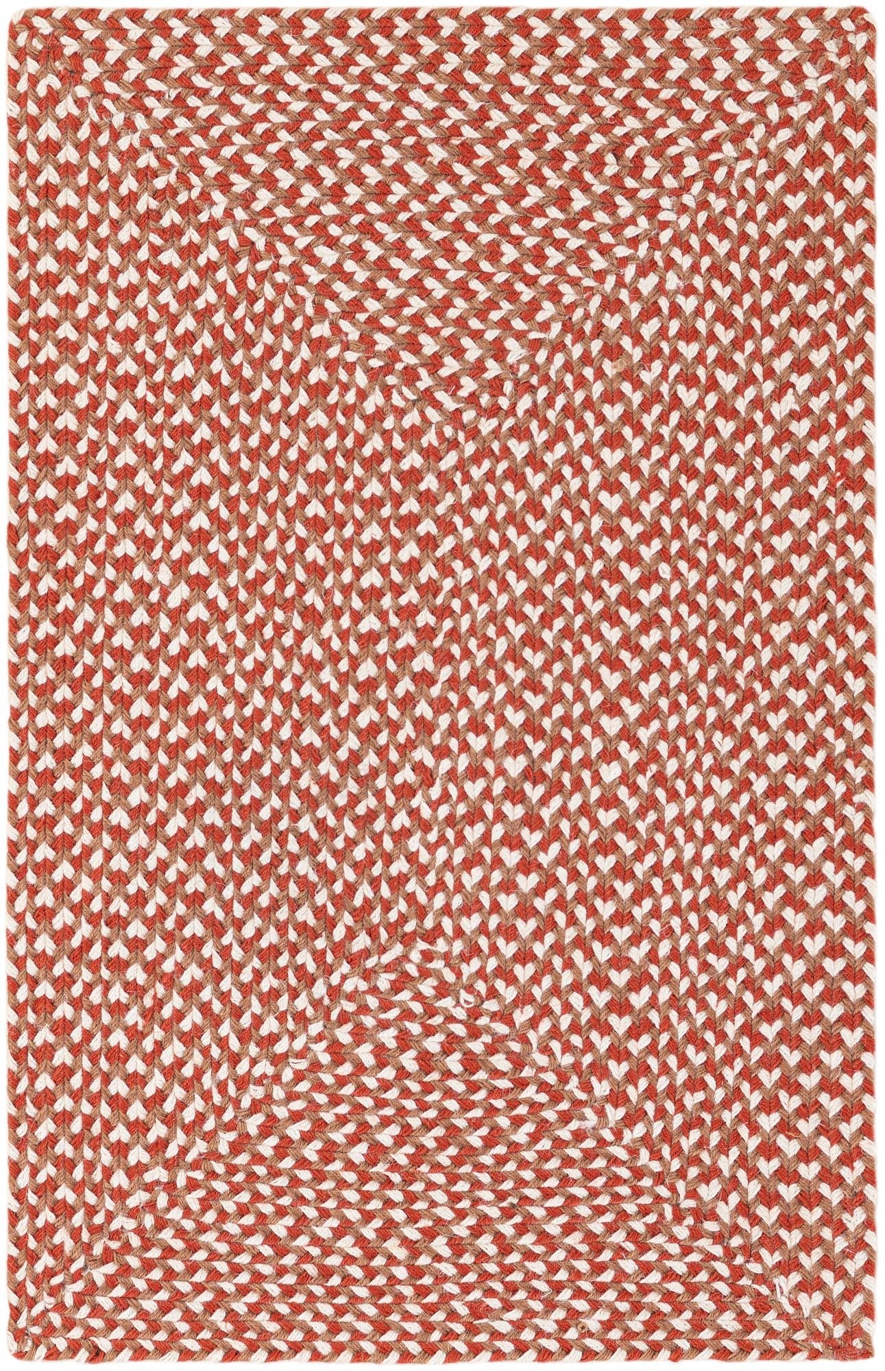 Highland Woven Jute Collection Area Rug - Glenmore (Rust Red)