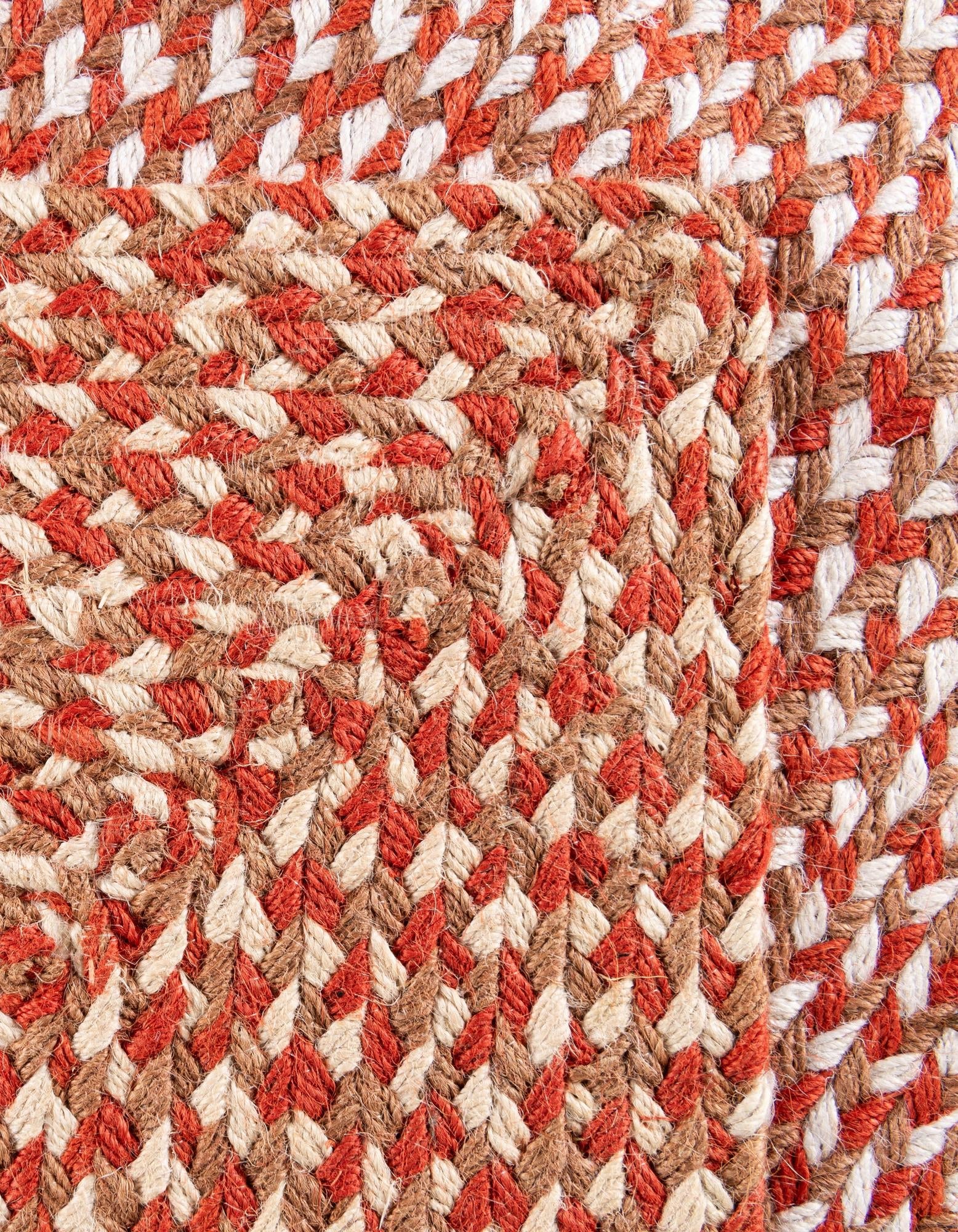 Highland Woven Jute Collection Area Rug - Glenmore (Rust Red)