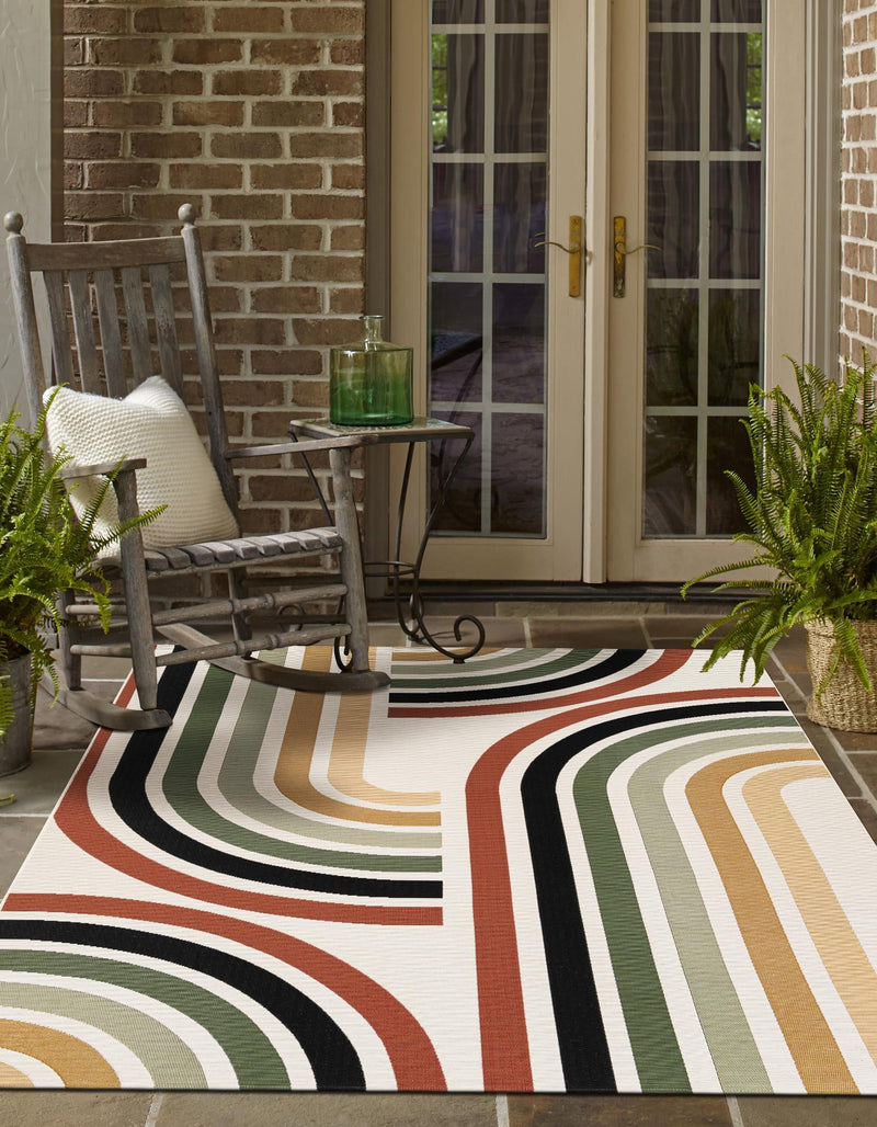 Urban Terrace Collection Area Rug -  Piazza Rectangle Multi  lifestyle 3