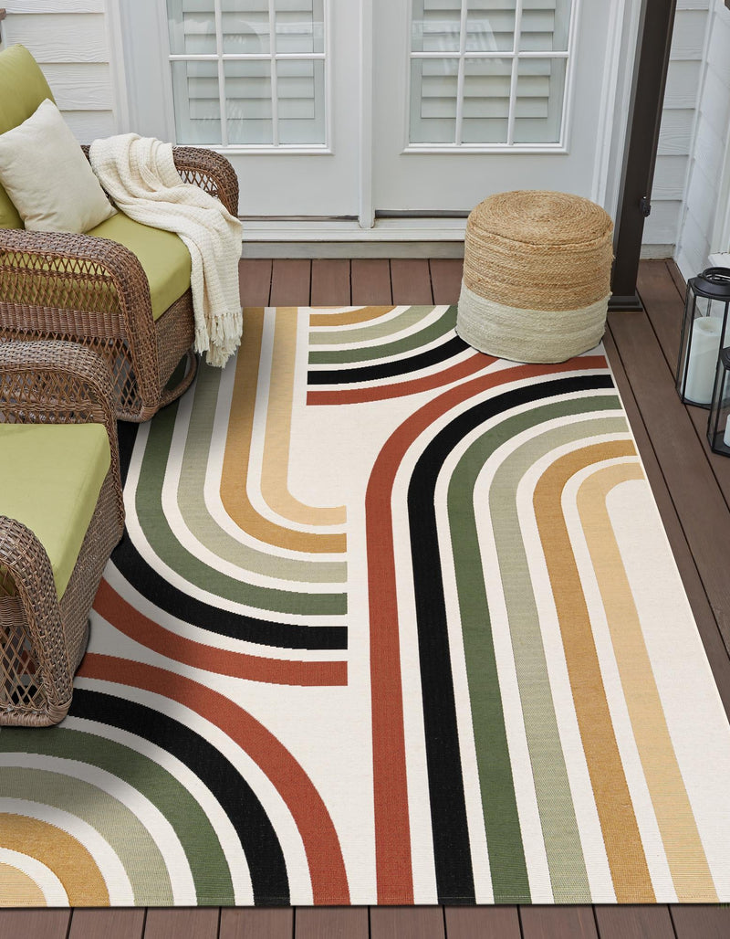 Urban Terrace Collection Area Rug -  Piazza Rectangle Multi  lifestyle 7